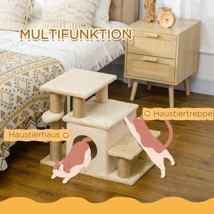 Actual product image PawHut Dog steps with hut (Dog, Cat, Foldable)