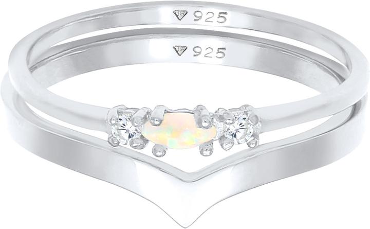 Image du produit Elli Set Marquise Opal V-Form mit Zirkonia Kristallen (54, Argent 925)