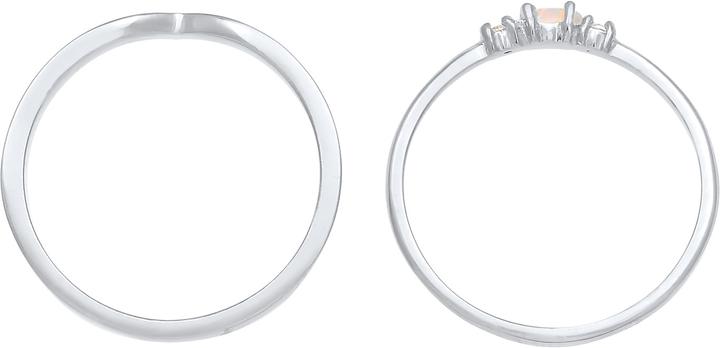 Image du produit Elli Set Marquise Opal V-Form mit Zirkonia Kristallen (54, Argent 925)