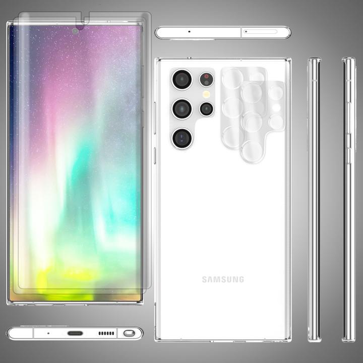 Image du produit Nalia Étui en silicone transparent avec 2x protections d'écran et de caméra (Samsung Galaxy S23 Ultra)