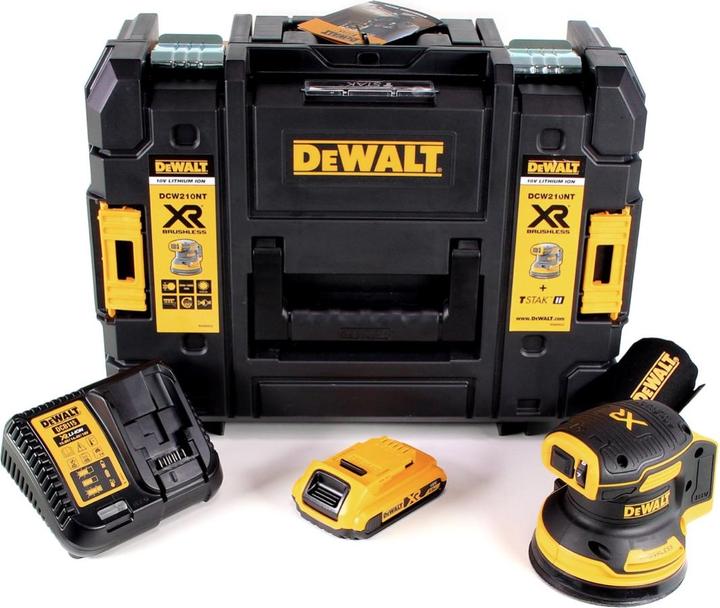 Produktbild DeWalt DCW 210 D1 Akku Exzenterschleifer Brushless 18V 12.000U/min 125 mm + 1x Akku 2,0 Ah + 1x Schn (Exzenterschleifer)