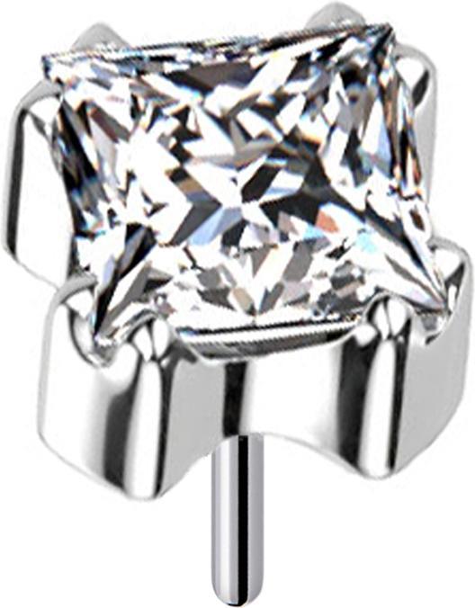 Produktbild Star Piercing Ring rosegold mit Herzkristall (Chirurgenstahl 316L, Titan G23, ohne Messing)