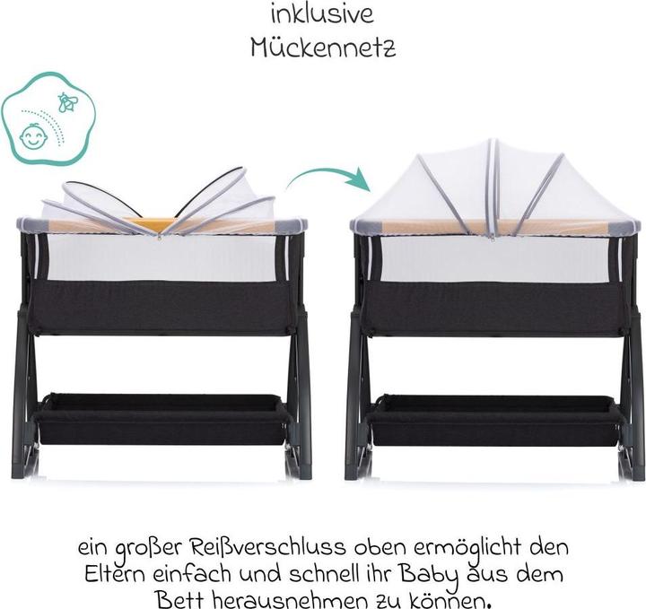 Actual product image Fillikid Scandic grey melange co-sleeper bed