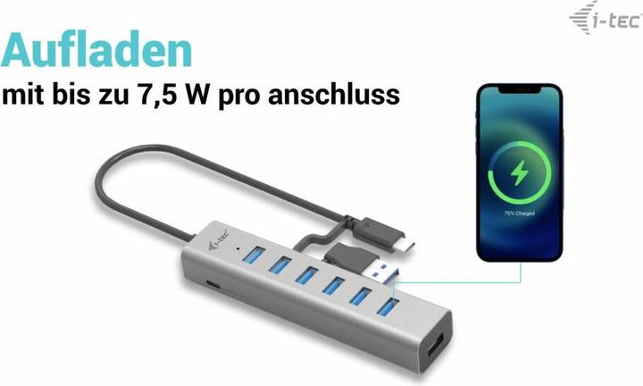 Produktbild i-tec C31HUBMETAL703 (USB-C, USB-A, 7 Ports)