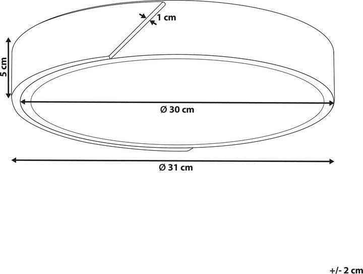 Image du produit Beliani Plafonnier LED gris / bois clair rond PATTANI (1400 lm)