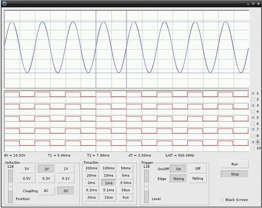 Produktbild Whadda Oszilloskop und Logic Analyzer-Schild für Raspberry Pi