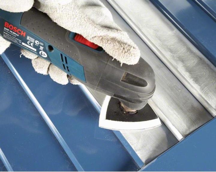 Actual product image Bosch Professional Zubehör Polishing felt for triangular grinder and multi-cutter, hard, Velcro, 93 mm (Hard)