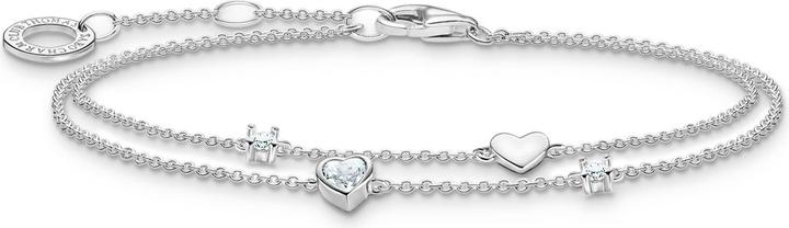 Immagine prodotto Thomas Sabo Bracciale con cuori e pietre bianche (19 cm, Argento 925)