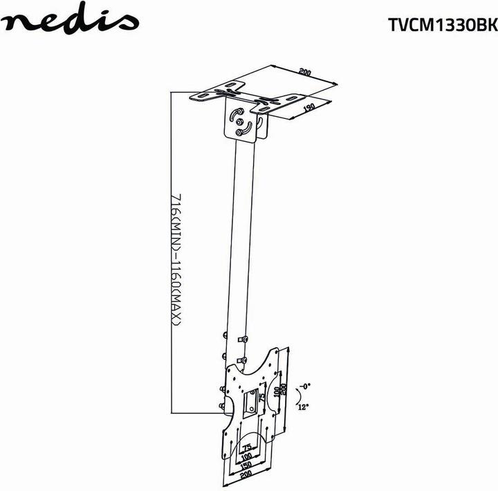 Produktbild Hama Vollbewegliche TV-Deckenhalterung, 26-42" (Decke, 42", 20 kg)