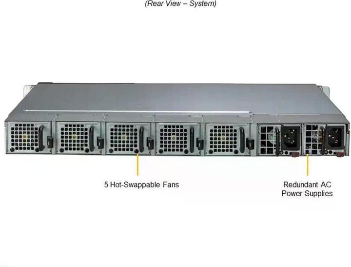 Actual product image Supermicro Server Housing 1U 2xSFF SATA/PCIe SYS-110D-4C-FRAN8TP