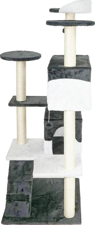 Produktbild Wiltec Kratzbaum Grau/Weiss 130cm Katzenkratzbaum Katzenbaum Kletterbaum Katze (130 cm, Grau/Weiss)