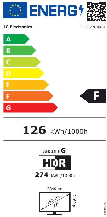Etichetta energetica LG TV OLED77C48LA (2024) (77", C4, OLED, 2024)