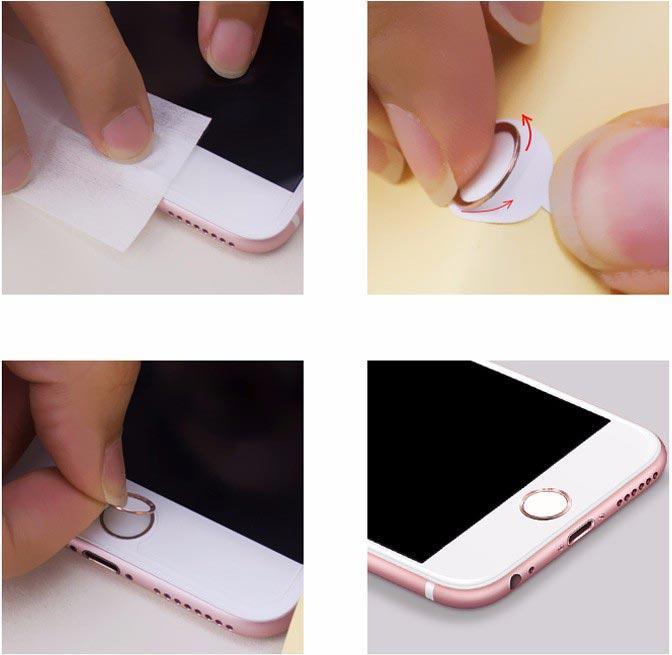 Produktbild Hermex Apple iPad Mini 4 Schutzknopf Home Button Touch ID silber schwarz (1 Stück, IPad Mini 4, iPhone SE, iPad Air 2, iPhone 5S)