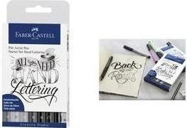 Actual product image Faber-Castell Pitt Artist Pen Handlettering (Black, Gray, 9 x)