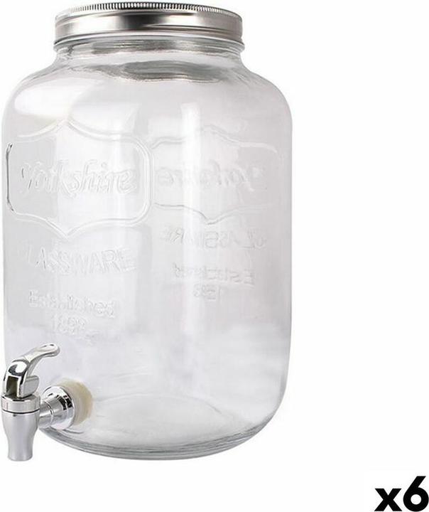 La Mer Wasserkaraffe mit Zapfhahn La Mediterránea Glas 4 L (6 Stück) (4 l)