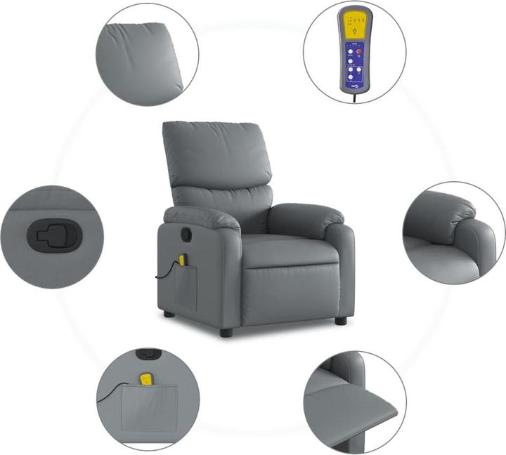 Image du produit VidaXL Fauteuil de massage gris similicuir,Couleur : gris,Matériaux