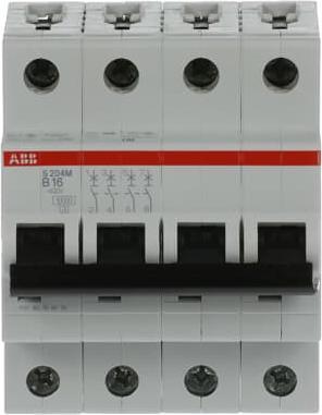Produktbild ABB S204M-B16 Sicherungsautomat B-Char.,10kA,16A,4P