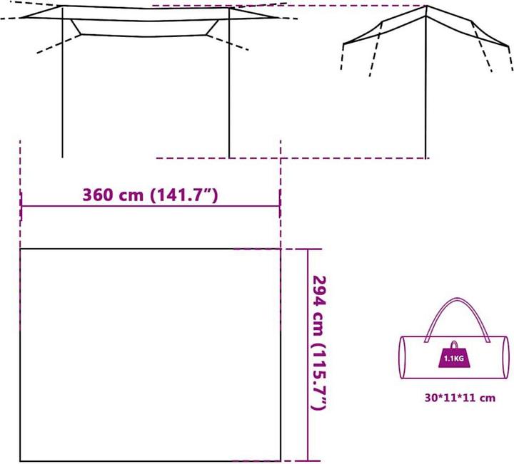 Actual product image VidaXL Waterproof tarp (Tarp, 1.10 kg)