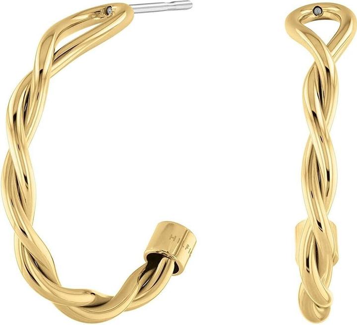 Tommy Hilfiger Kroucené pozlacené náušnice kruhy Twist 2780687 (Acciaio inossidabile)