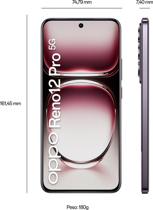 Image du produit OPPO Reno12 Pro (512 Go, Nebula Noir, 6.69", Double SIM, 50 Mpx, 5G)