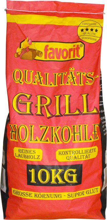 Produktbild Favorit Grillkohle 10 kg Holzkohle aus Laubholz Kohle grosse Körnung lange Glut (10 kg)