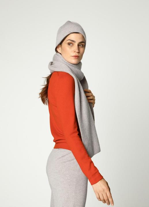 Actual product image Furnari Knitted 100% cashmere scarf in drift shade