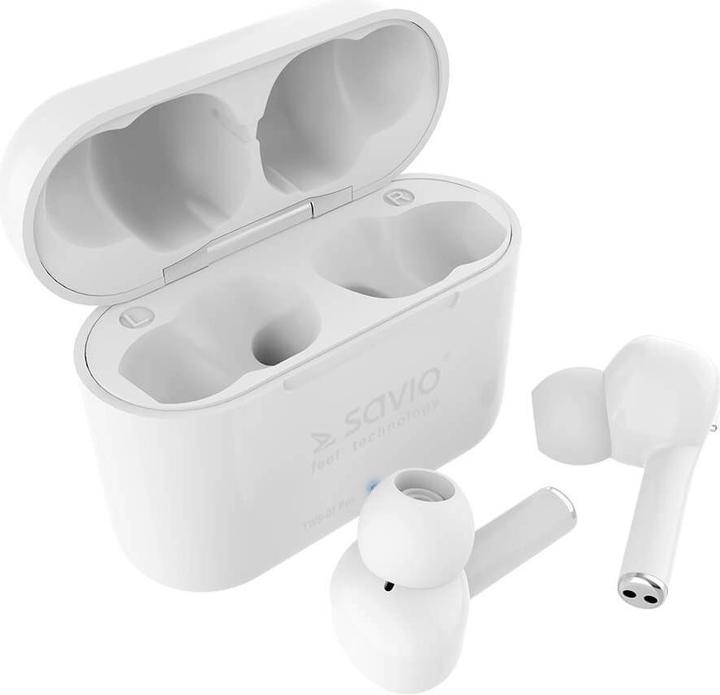 Produktbild Savio TWS-07 PRO Bluetooth Earphones Kopfhörer Weiss (4 h, Kabellos)