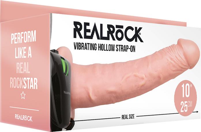 Actual product image RealRock Vibrating Hollow Strap-on No Balls - 10" / 24,5 cm
