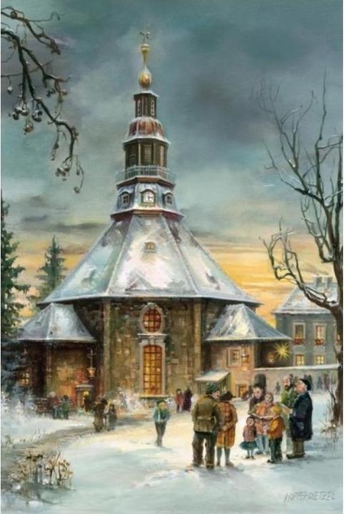 Actual product image Olewinski & Tochter 2921 - Christmas card "Seiffener Kirche" (1 pcs.)