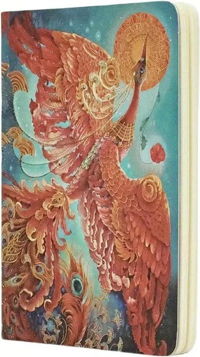 Actual product image Paperblanks Notebook Birds of Fortune A6, lined, blue / red (A6, Lined, Soft cover)