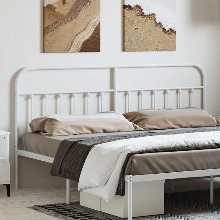 Image du produit VidaXL Kopfteil Metall Weiss 193 cm, Farbe: Weiss, Material (198 x 3 x 100 cm)