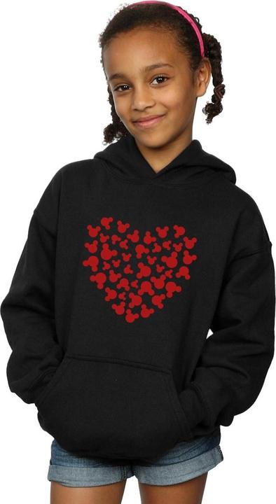 Immagine prodotto Disney Mickey Mouse Heart Silhouette Felpa con Cappuccio Ragazze (140, 146)