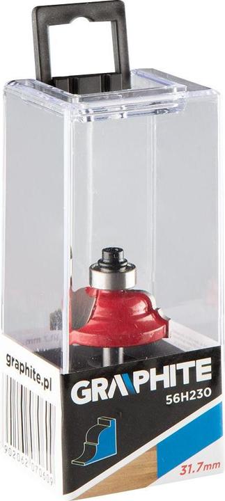Actual product image Graphite Widia cutter (shaped cutter with bearing, decorative, HM, 31.7 x 12.7 mm, shank 6 mm)