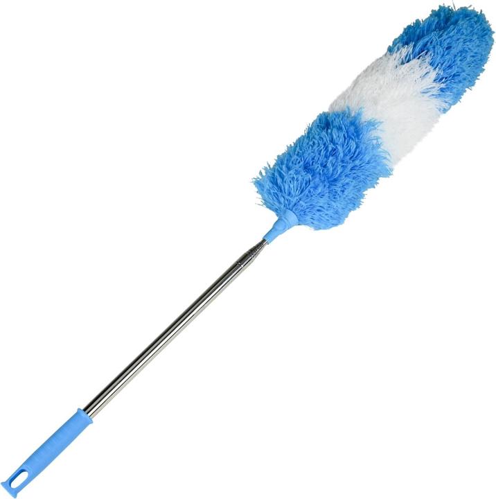 Benson Clean 2er-Set Staubwedel mit Teleskop-Griff aus Edelstahl, 78 - 248 cm, blau/weiss (2 Stk.)