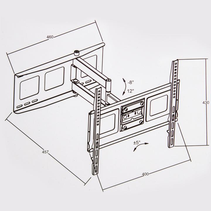 Produktbild tectake TV Wandhalterung (Wand, 55", 70 kg)