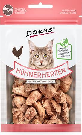 Actual product image Dokas Cat Snack Chicken Hearts freeze-dried 15 g (Adult, 1 pcs., 15 g)