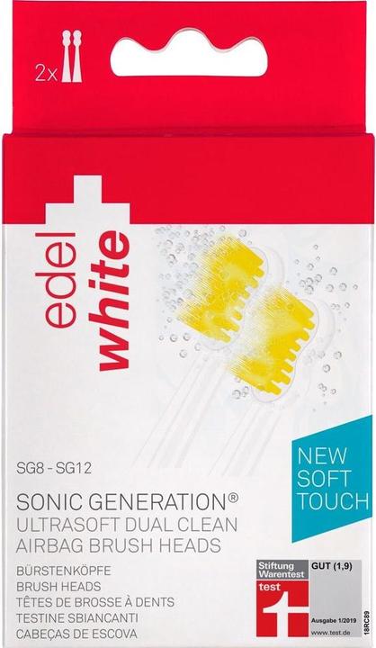 Produktbild Edel + White Dual Clean Ultrasoft Airbag Sonic Ersatzbürstenköpfe (2 x)