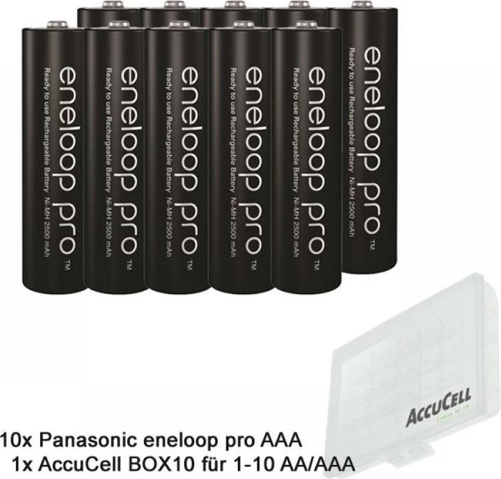 AccuCell Akku eneloop pro, AAA Micro, 500 Ladezyklen, geringe Selbstentladung, mit Box (1 Stk., AAA, 930 mAh)