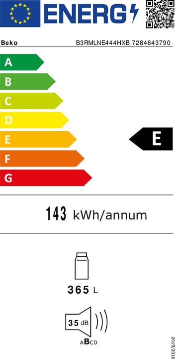 Energy Label Beko B3RMLNE444HXB (365 l)