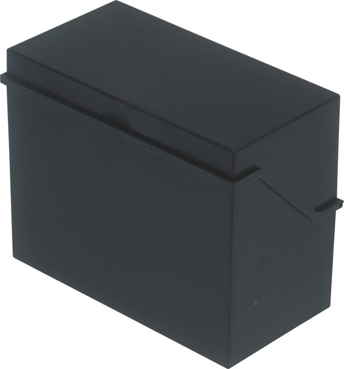 Helit Small card index box A6 landscape, black, unloaded, made of polystyrene, for approx. 400 cards (A6)