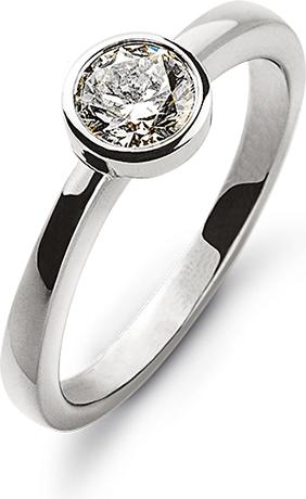 Actual product image Natsumi Schmuck Diamond ring white gold 18K/750 0.25 ct H si 54 / 17.2 mm Ø (54, 750/18 K Gold)