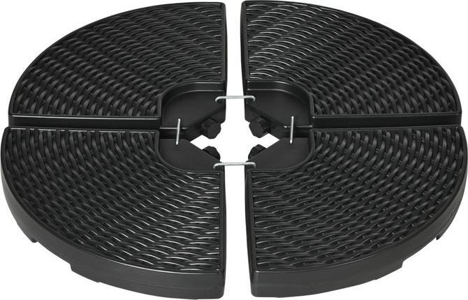 Produktbild Swisshandel24 4-tlg. Sonnenschirmgewicht für Ampelschirm, mit 52 kg Wasser oder 68 kg Sand befüllbar, HDPE, Schwar