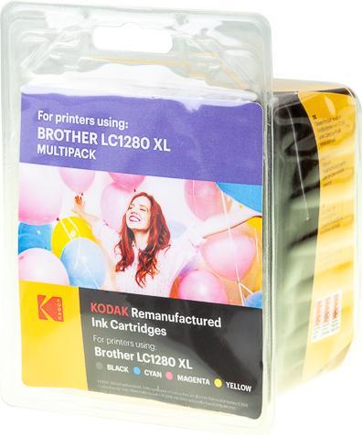 Produktbild Kodak 185B128064 BROTHER LC1280XLVALBPDR MFCJ Tinte (4) cmyk HC rebuilt Seiten