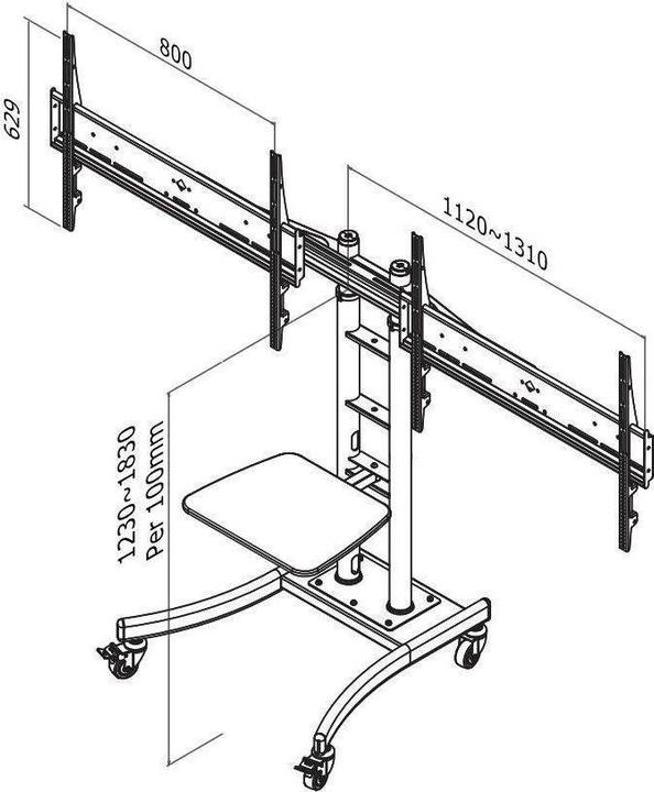 Actual product image Neomounts PLASMA-M2000ED Mobile Display Trolley (70", 124 kg)