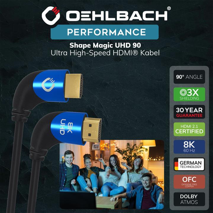 Image du produit Oehlbach Câble de connexion HDMI AV (1x HDMI mâle - 1x HDMI mâle) 1 m noir (1 m, HDMI)