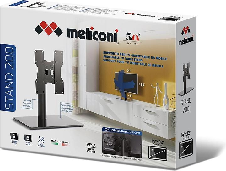 Immagine prodotto Meliconi Stand 200 - Supporto per mobili TV girevoli (14-40 in.) (Tavolo, 40", 20 kg)