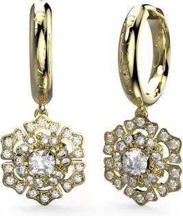 Guess Beautiful Gold Plated Circles with Flower Charms La Fleur JUBE04559JWYGT/U