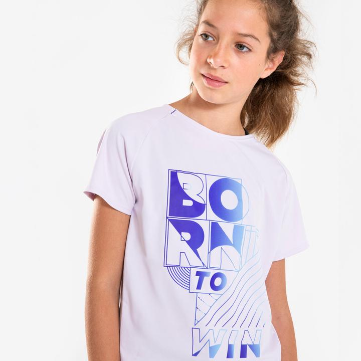 Kiprun Laufshirt kurzarm Mädchen atmungsaktiv - Dry+ 500 lila