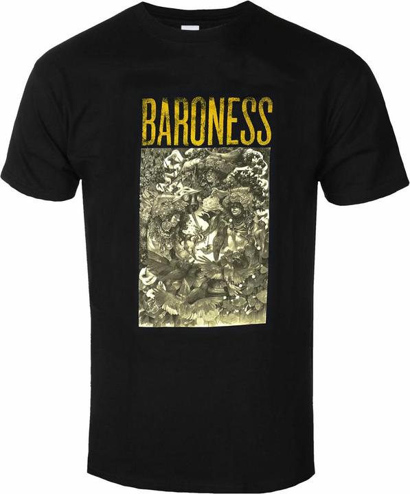 Actual product image Baroness Unisex Adult Gold & Grey Back Print Cotton T-Shirt (M)