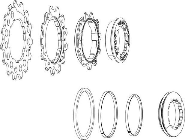Produktbild Sram Cog Set PG1210/1230 11/13/15T/Lockring (15)